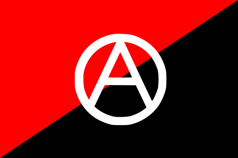 Anarchist flag with symbol