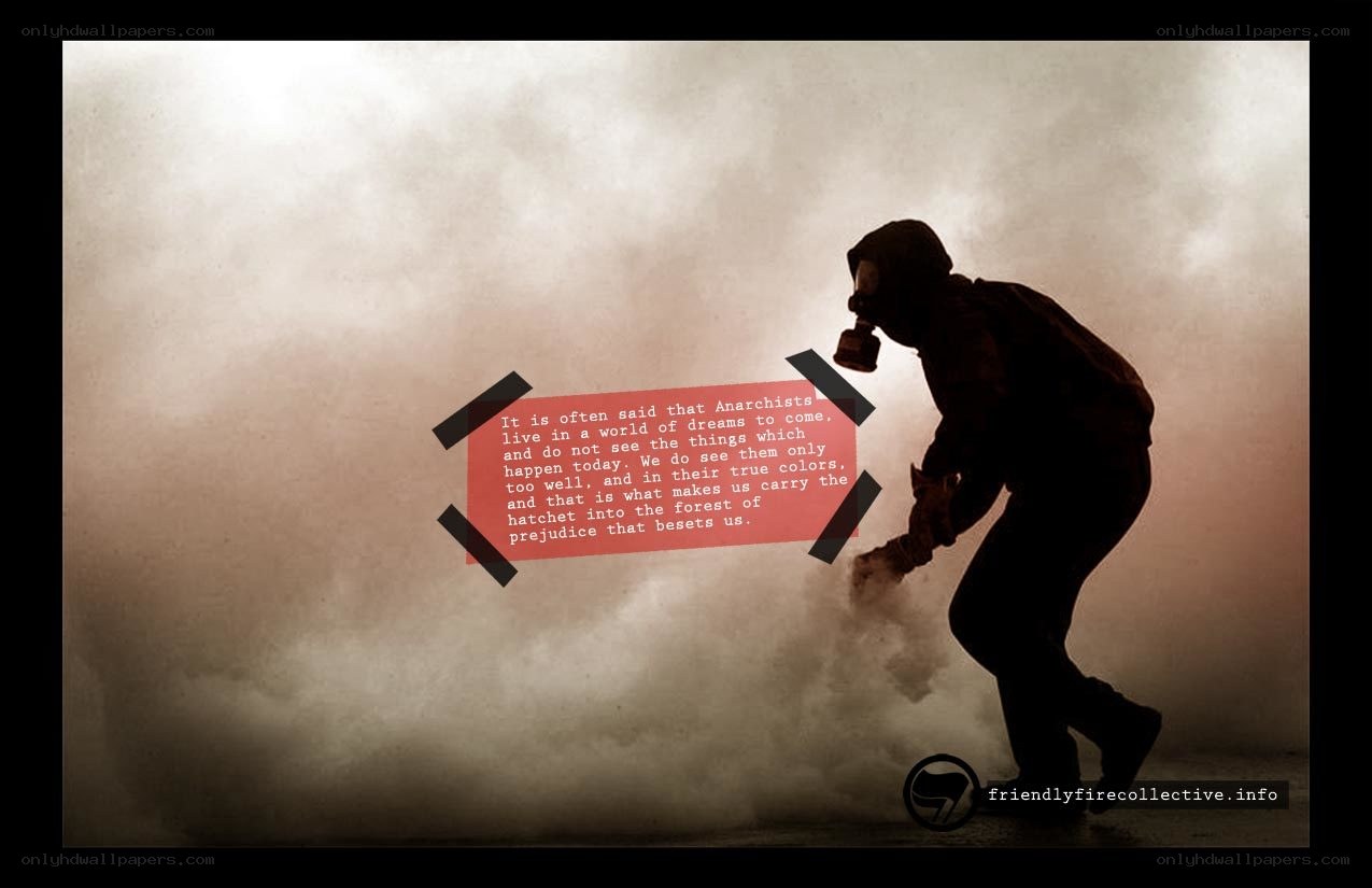 Anarchist protest silhouette