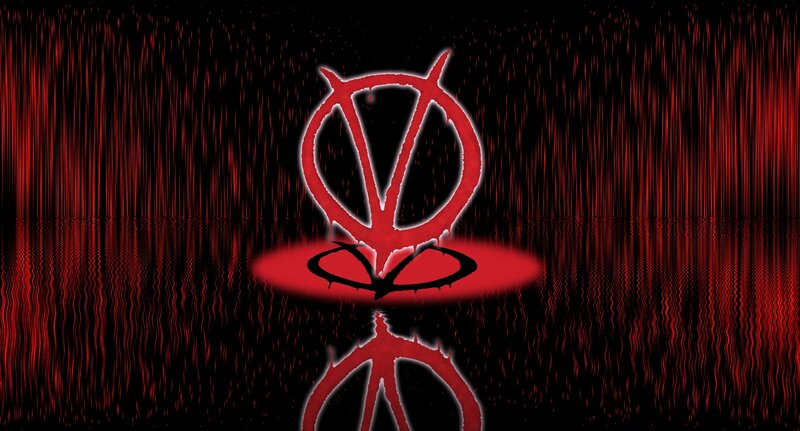 Anarchist symbol in red