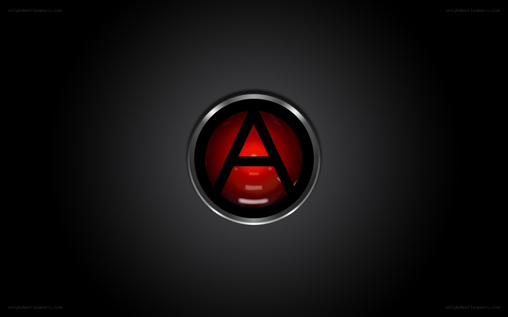 Anarchist symbol on dark background