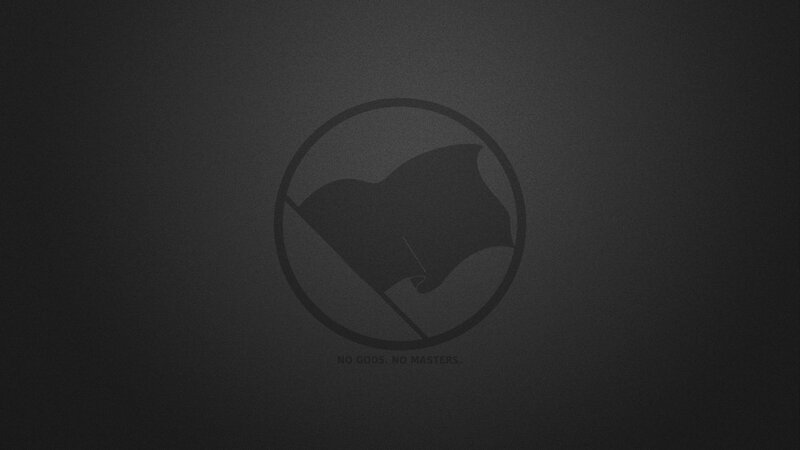Anarchist symbol on dark background