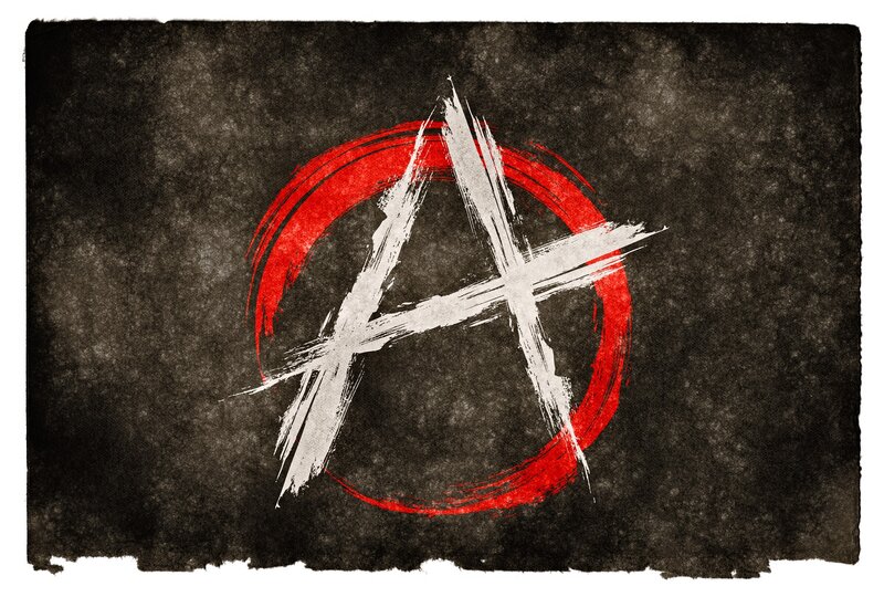 Anarchist symbol on grunge background