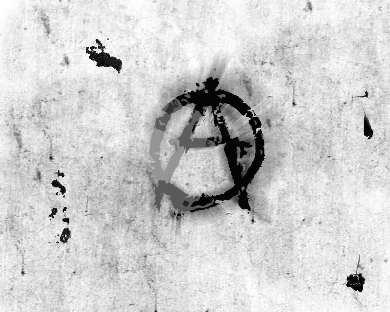 anarchist symbol on wall