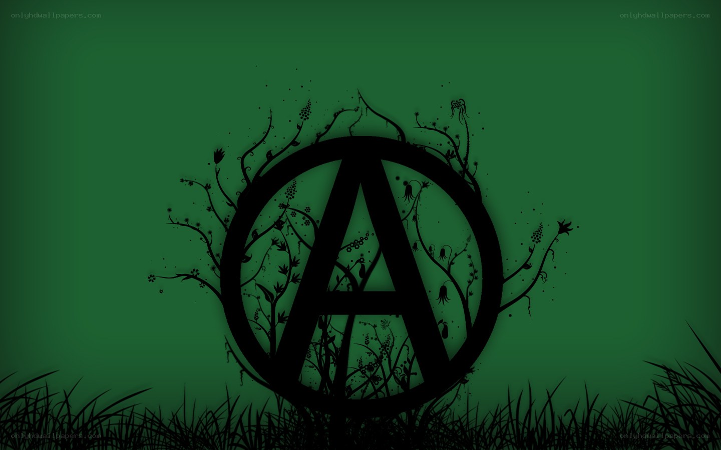 Anarchist symbol with plants