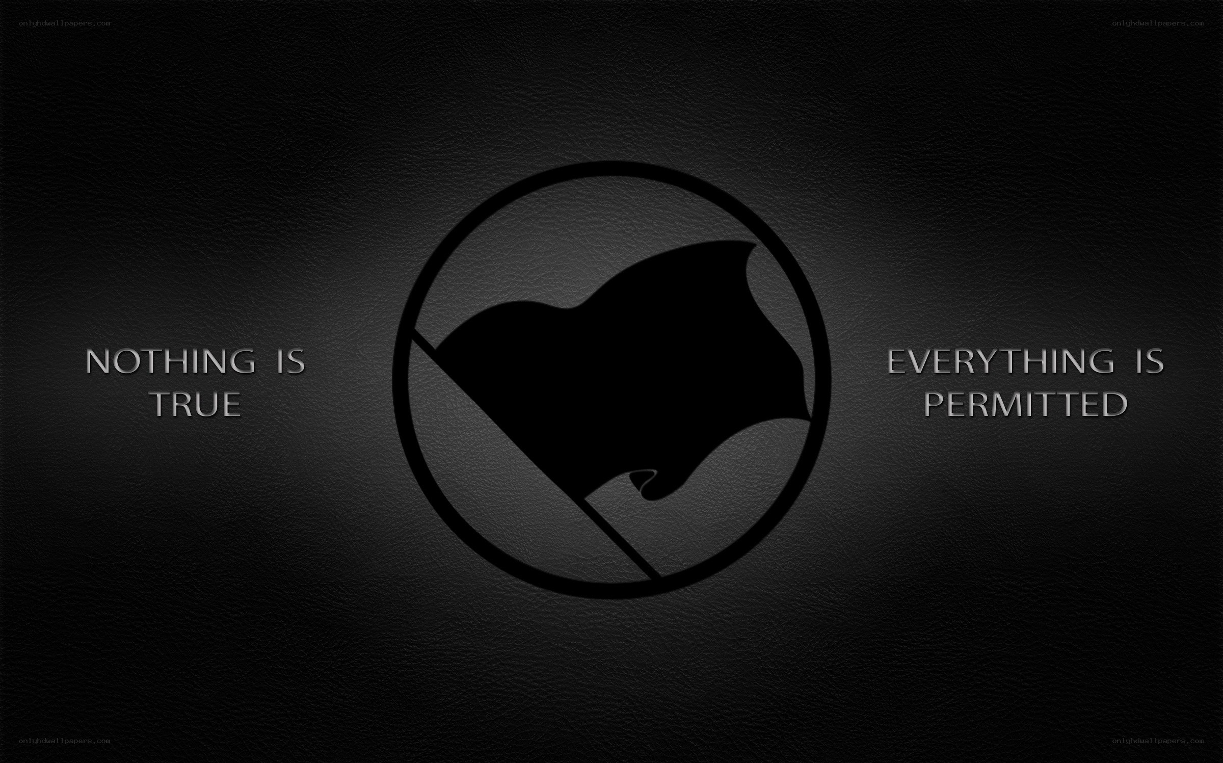Anarchist symbol with slogan