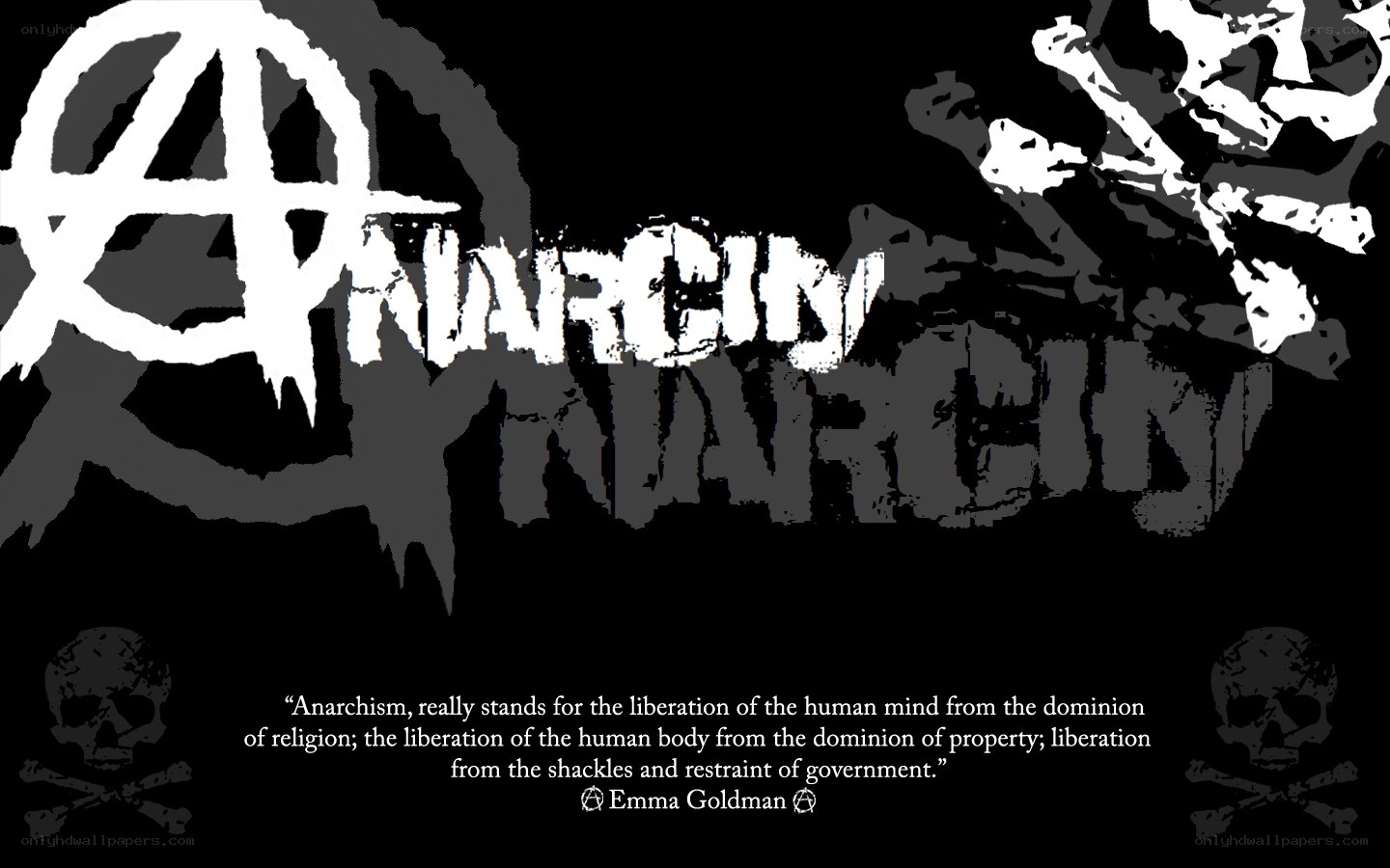 Anarchy symbol and quote