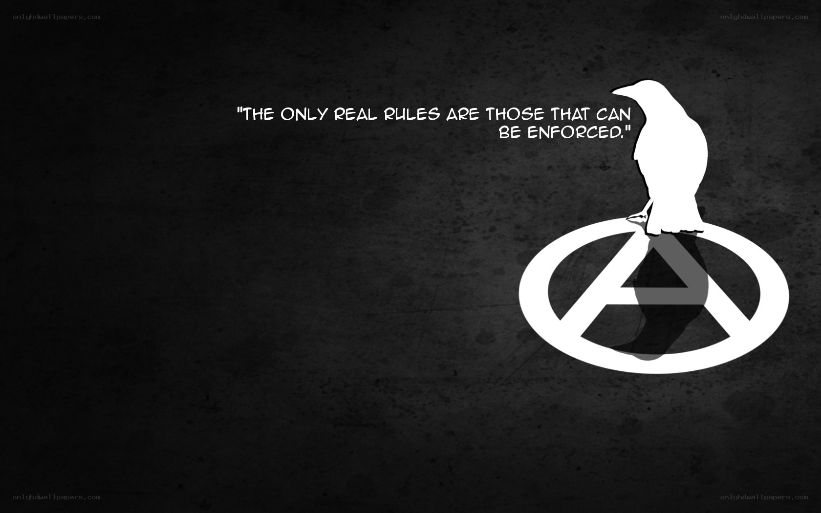anarchy symbol with crow