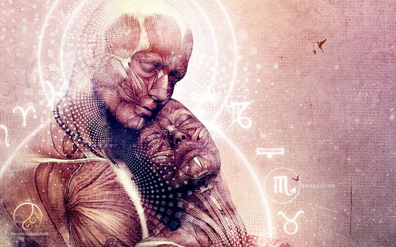 Anatomical Figures Embracing