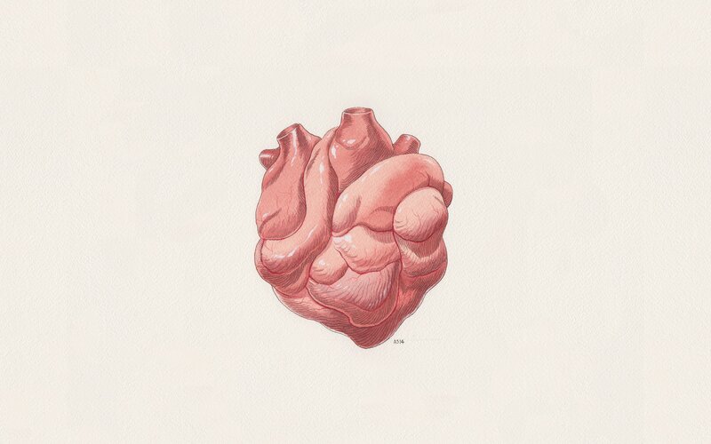 Anatomical Heart Illustration — Pink