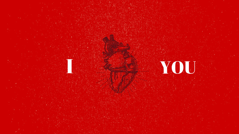 Anatomical Heart Illustration — Red, Dramatic, Text