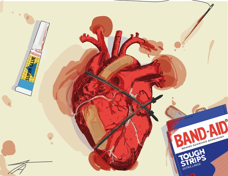 Anatomical Heart with Bandages