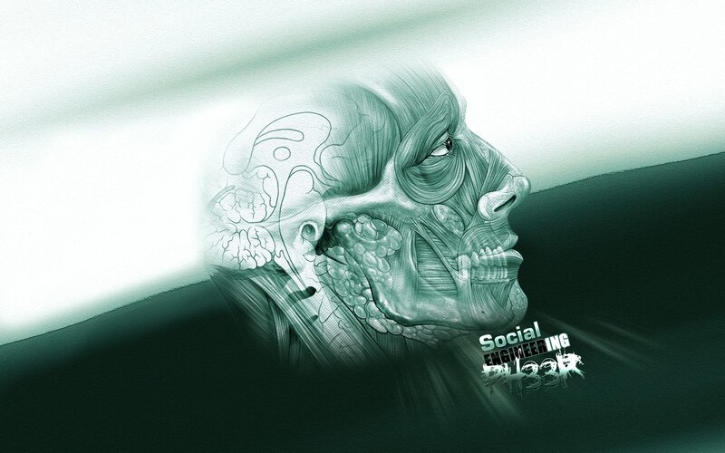 Anatomical Skull Illustration — Green, Dramatic