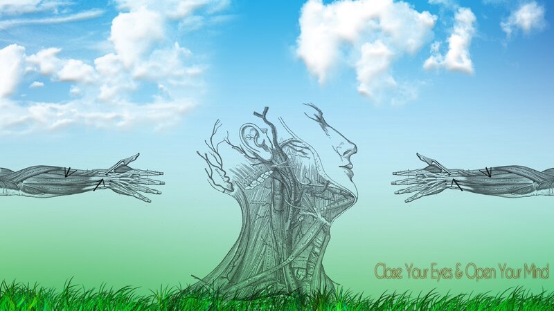 Anatomy art with open mind message