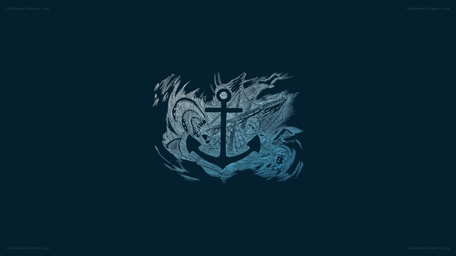 anchor and sea creature design