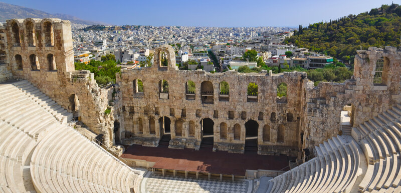 Ancient Amphitheater Ruins — Beige, Serene