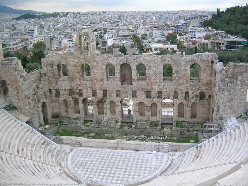 Ancient Amphitheater Ruins — Gray