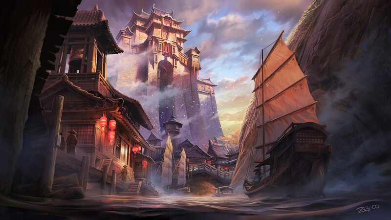 Ancient Asian Port Town