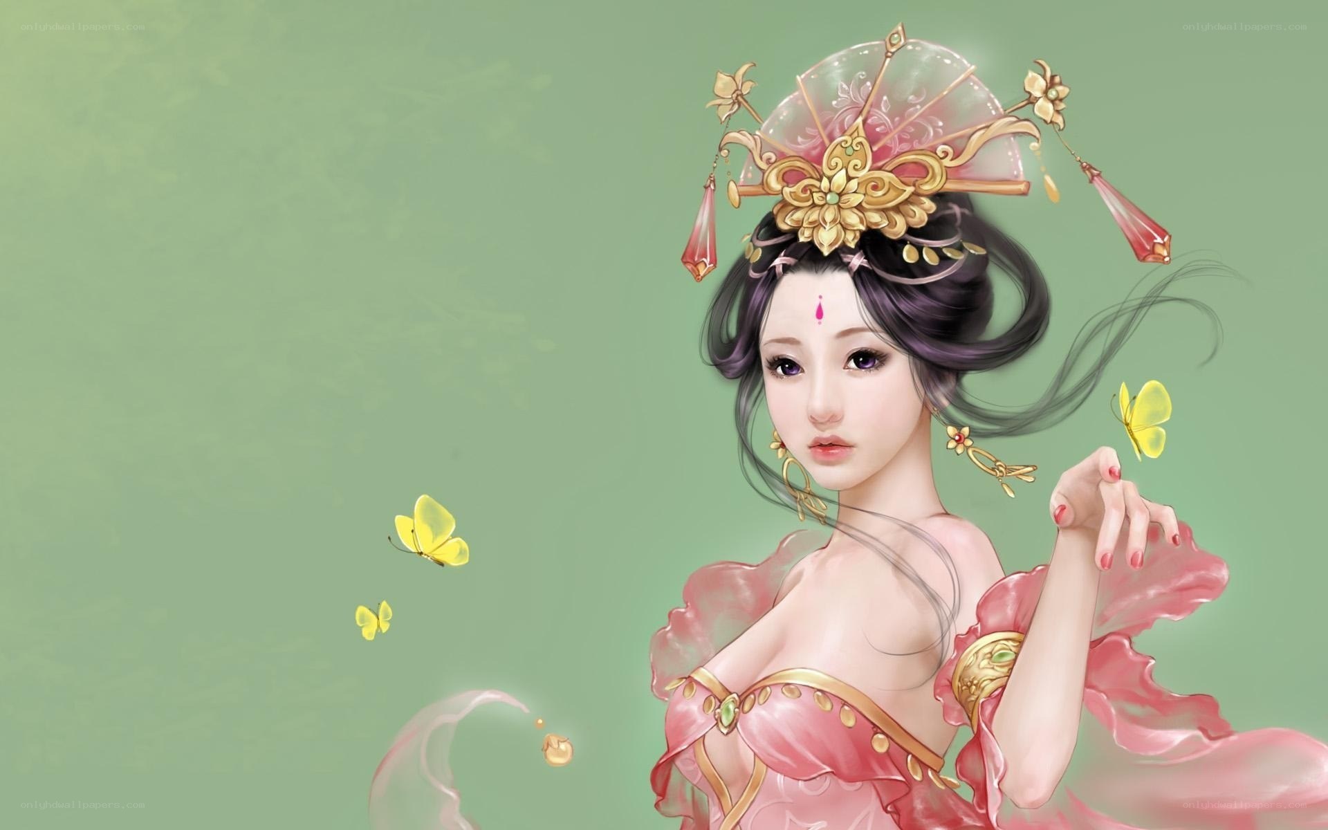 ancient beauty with butterflies
