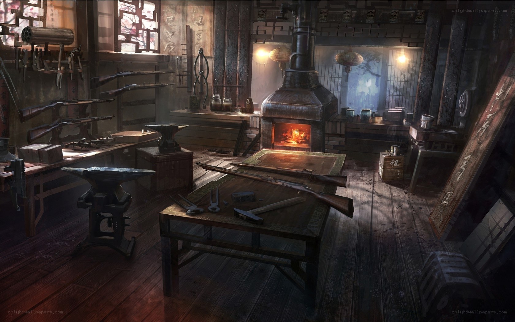 ancient blacksmith workshop