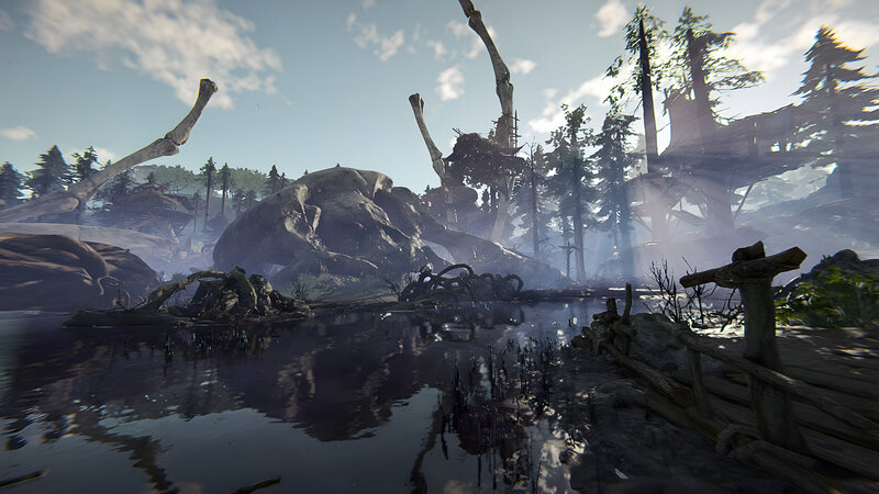 Ancient Bones in Swamp