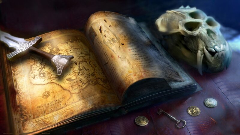 Ancient Book with Map