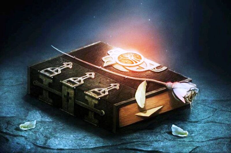 Ancient Book with Rose