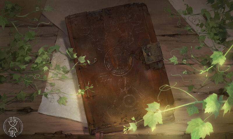 Ancient Book with Vines
