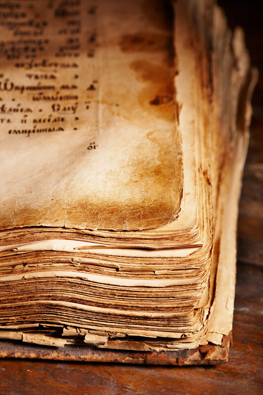 ancient book with yellowed pages