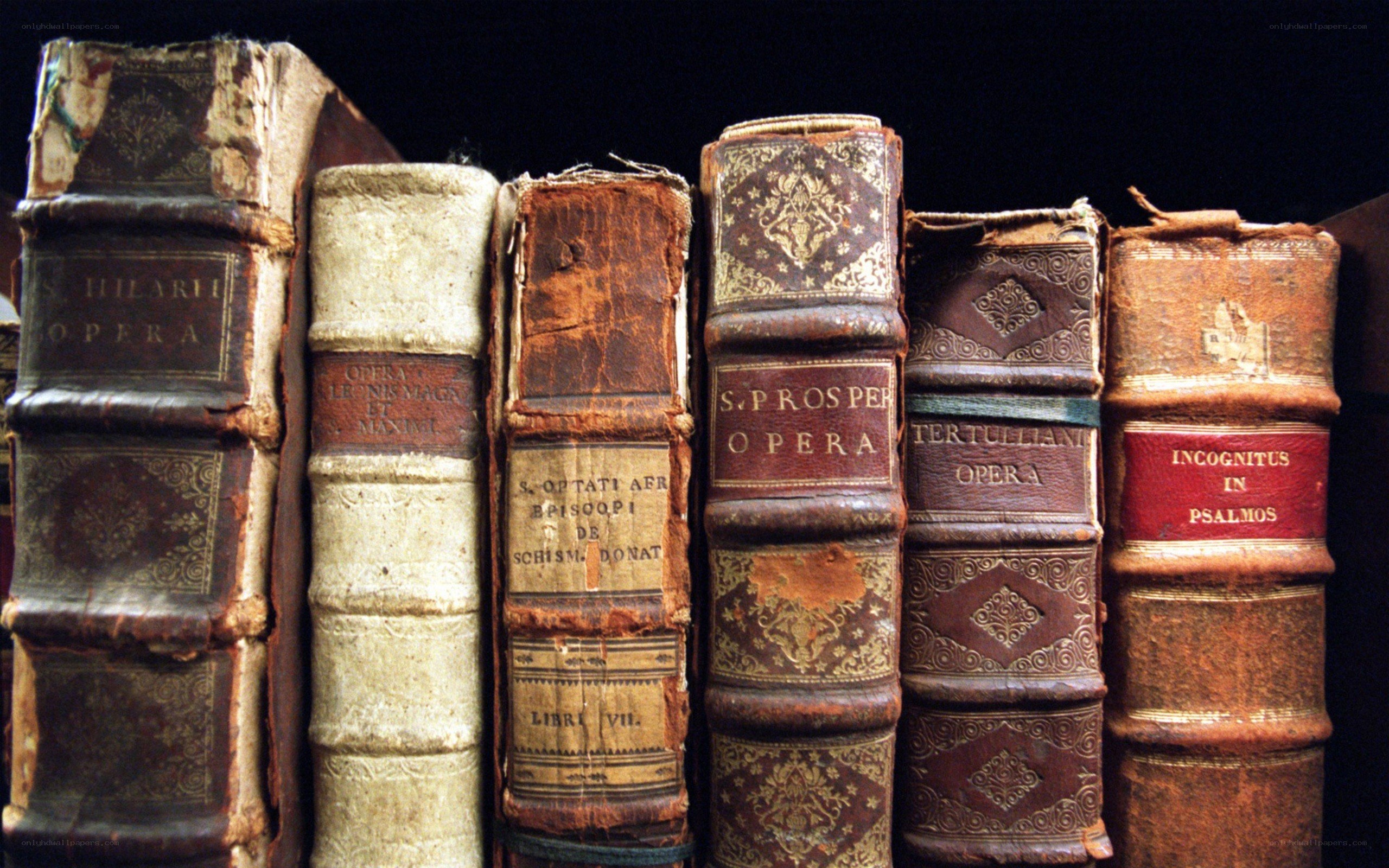 ancient books on a shelf