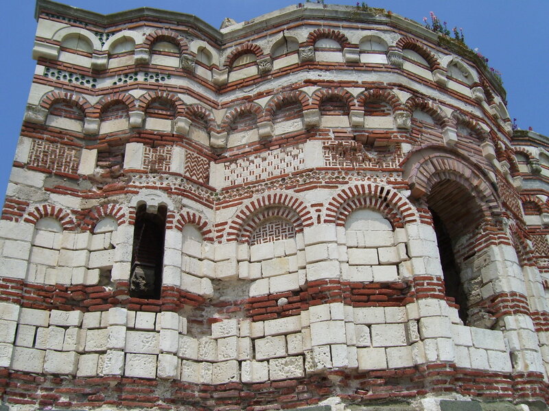 ancient brick and stone tower