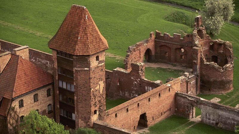 ancient brick castle ruins