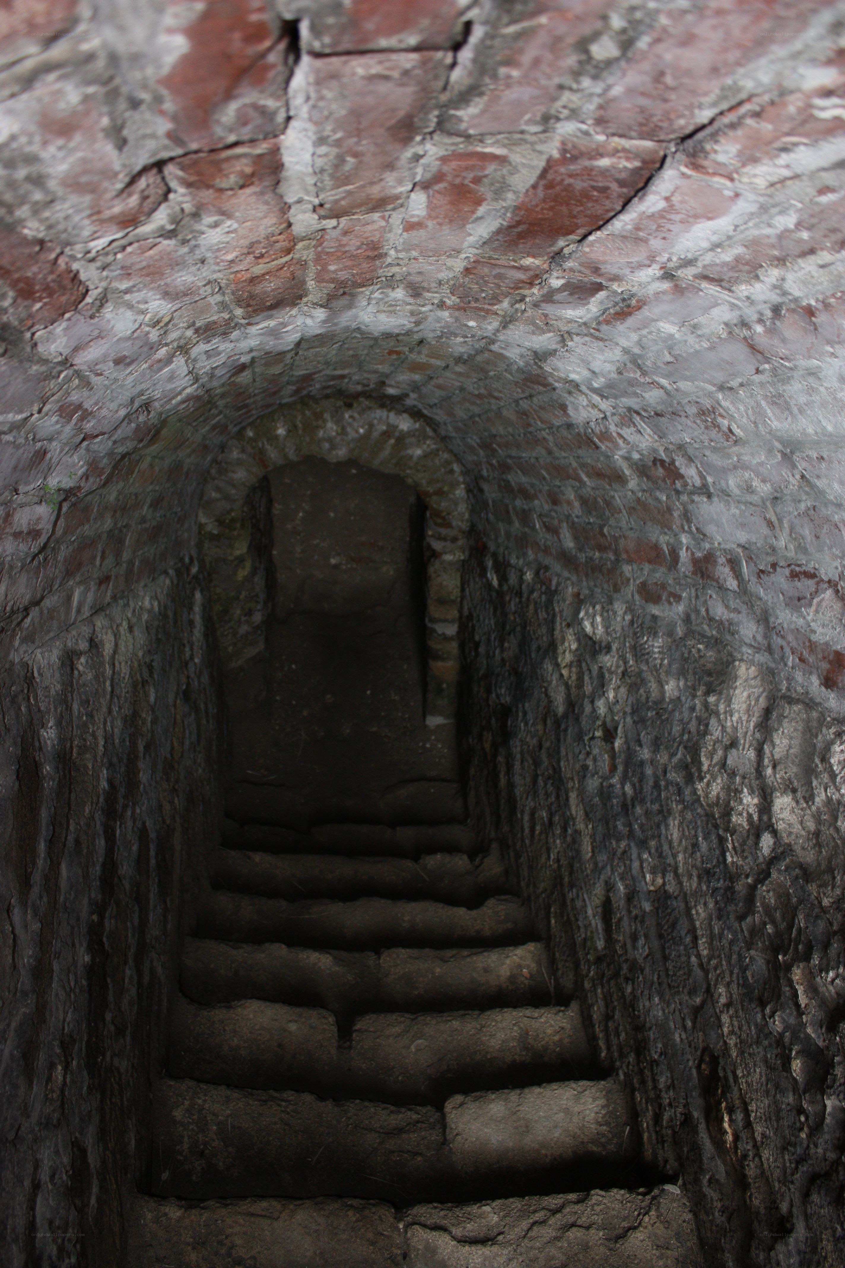 ancient brick tunnel staircase