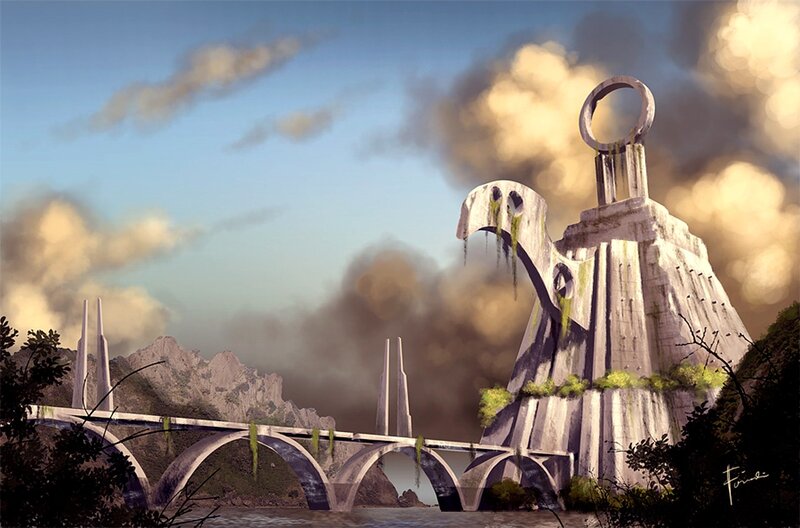 ancient bridge and monument