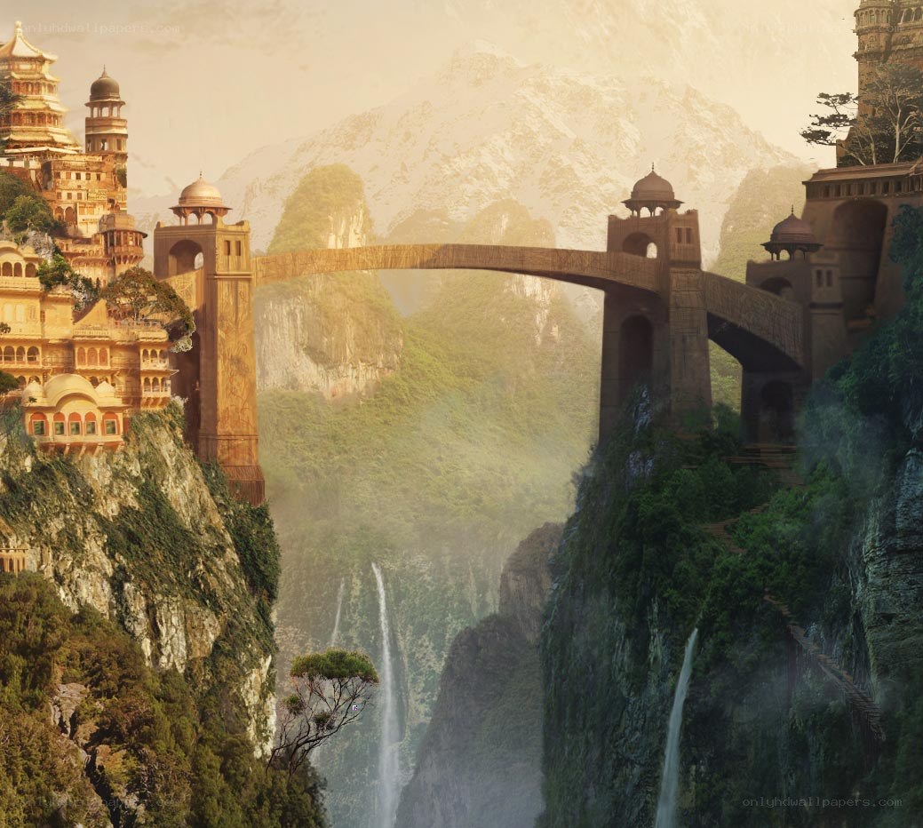 ancient bridge over canyon