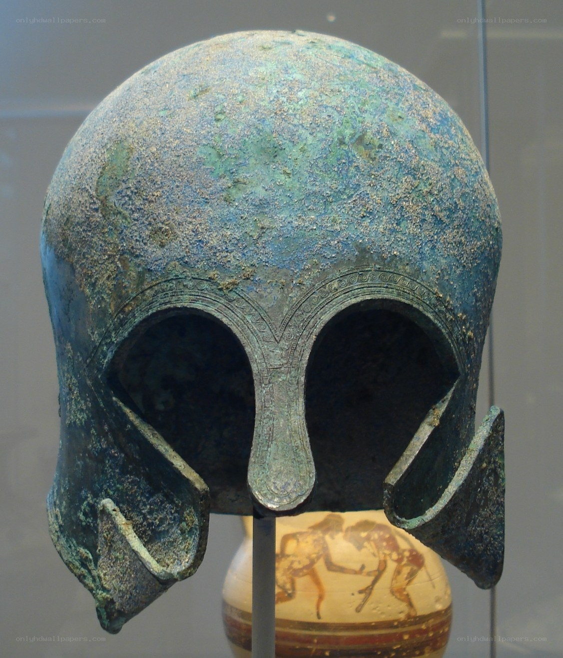 ancient bronze helmet