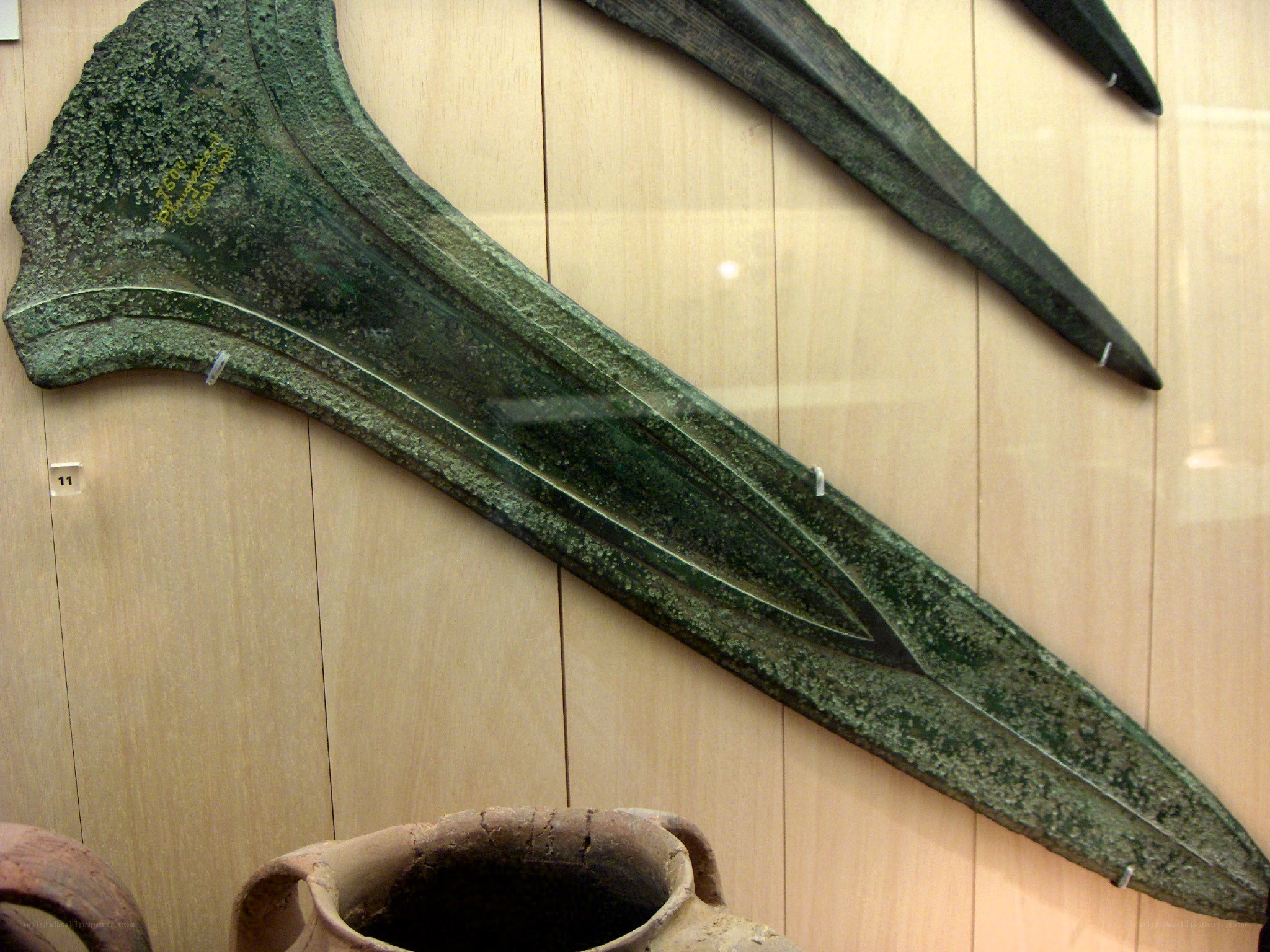 Ancient bronze sword in museum