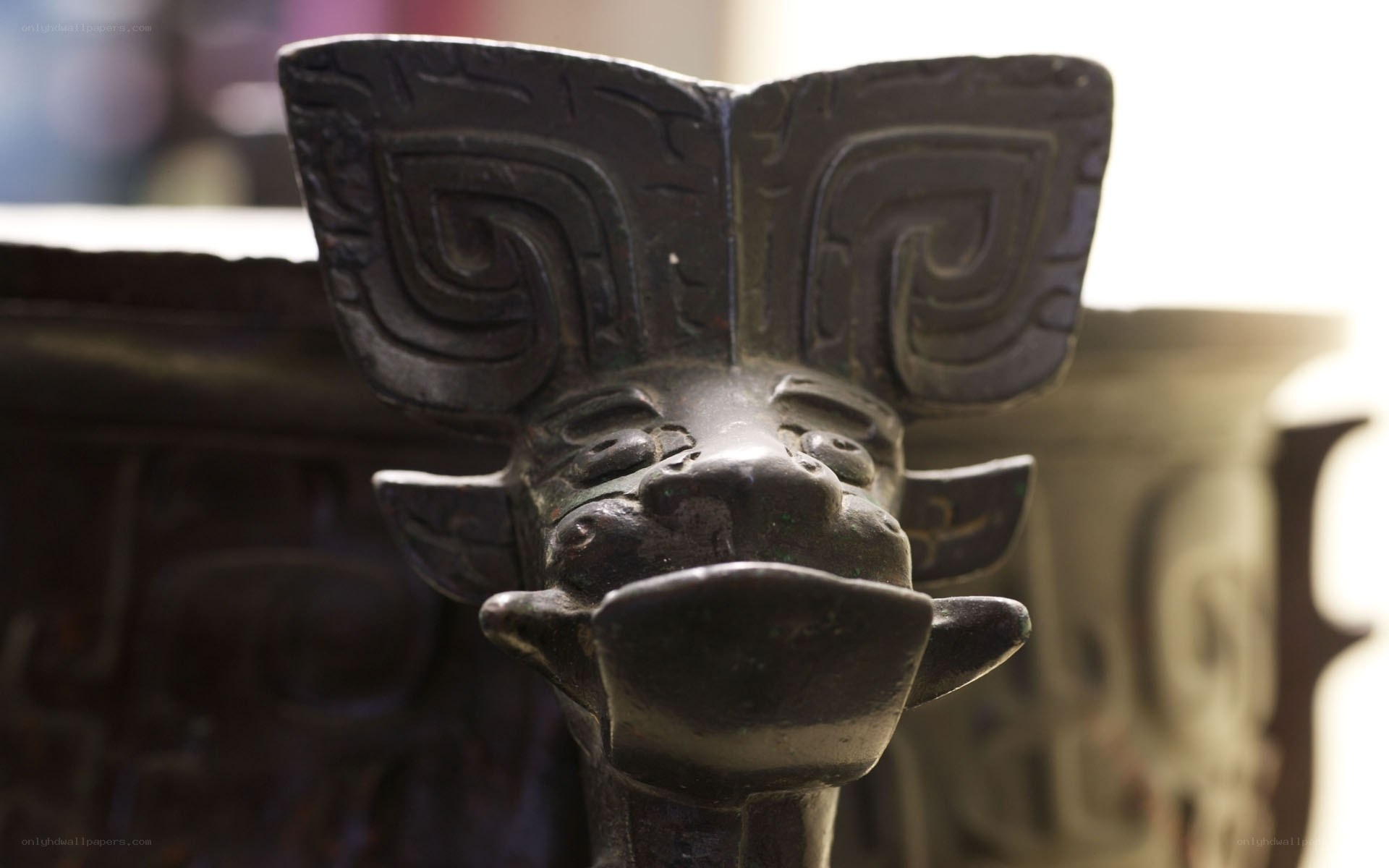 ancient bronze vessel detail