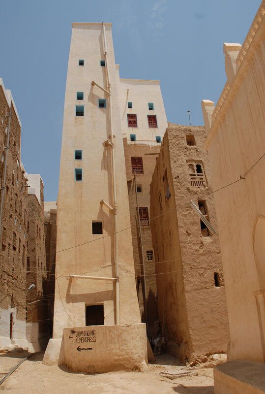 ancient buildings in a narrow alley