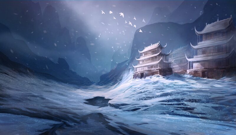 Ancient Buildings in Storm