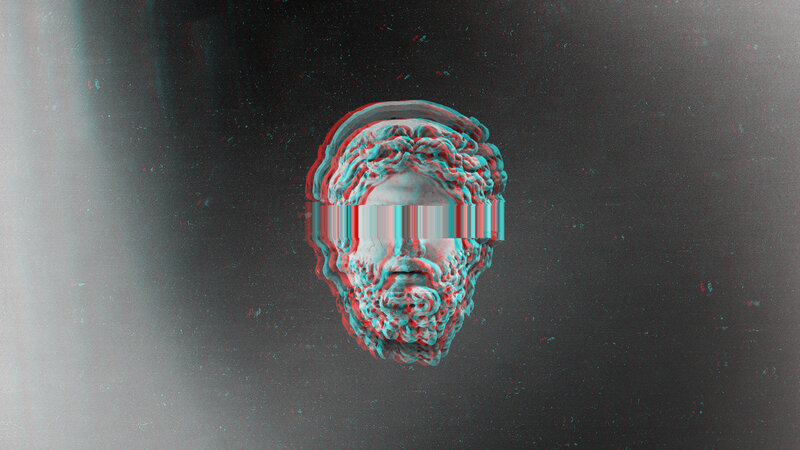 Ancient Bust with Glitch Effect
