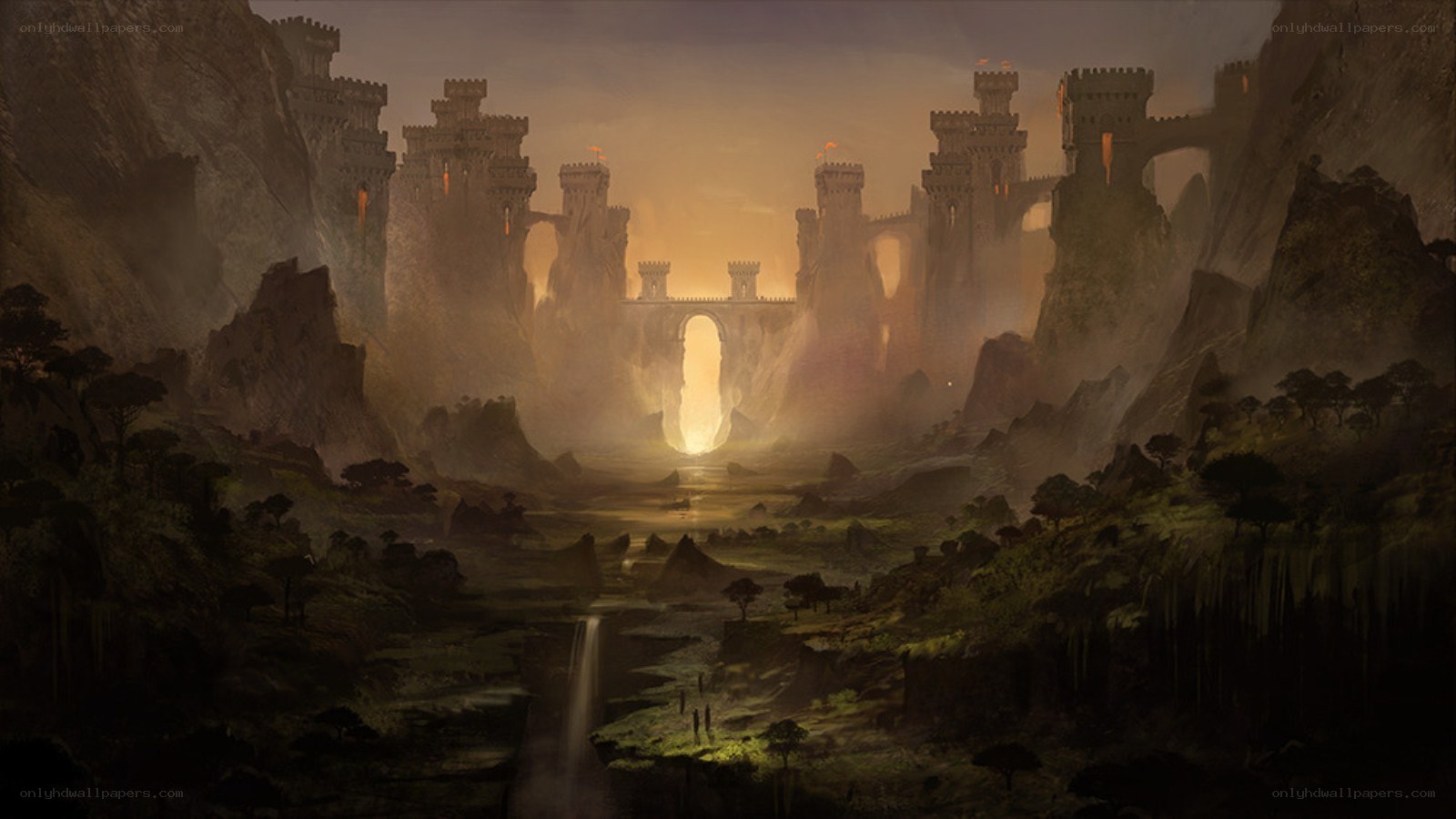 ancient castle at sunset