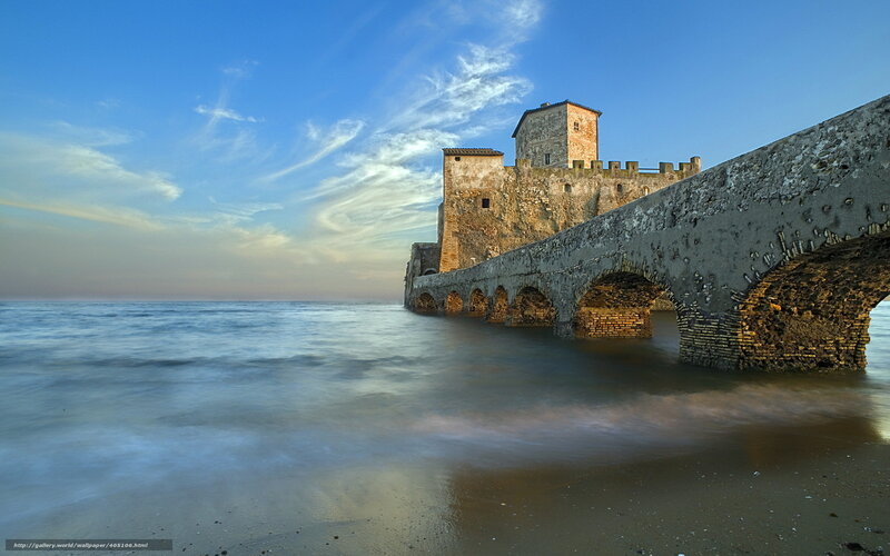Ancient Castle by Sea — Blue