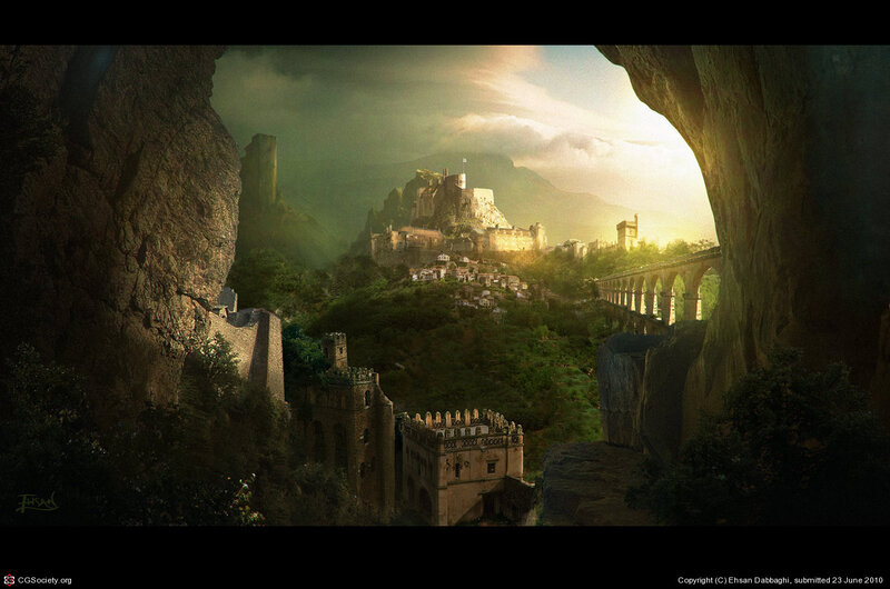 Ancient Castle in Valley