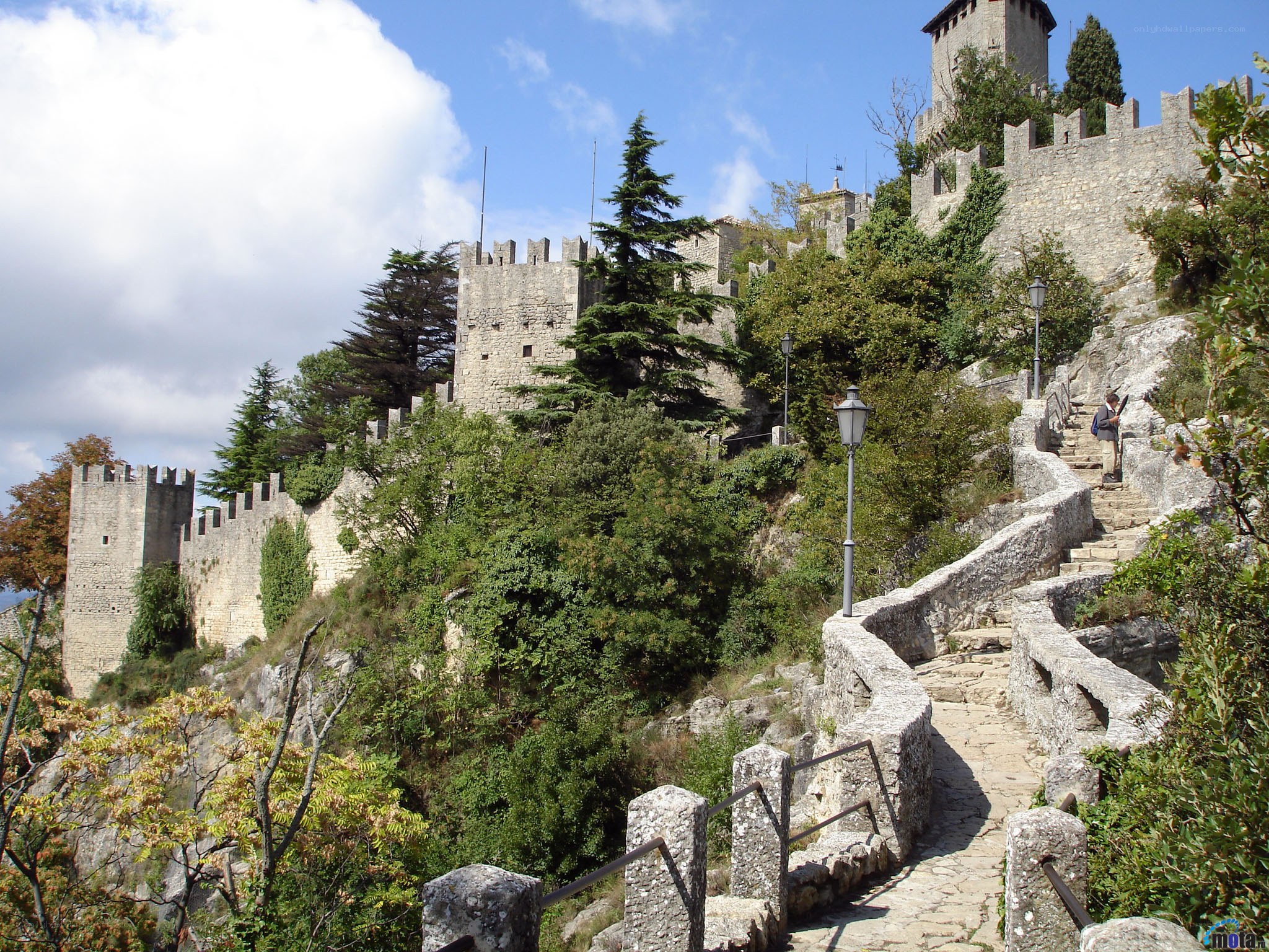 ancient castle on a hill