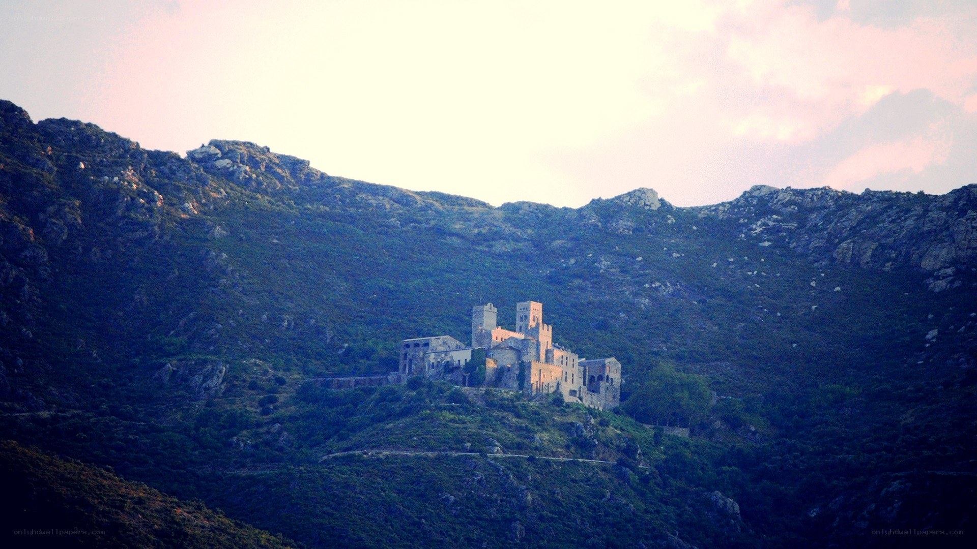 ancient castle on a hill