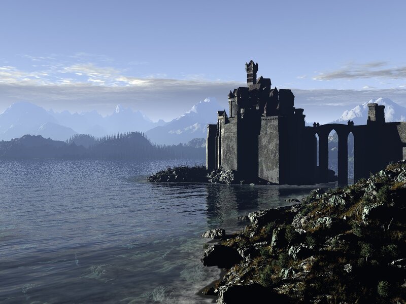 ancient castle on a lake