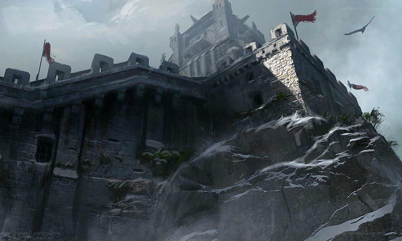 ancient castle on a rocky cliff