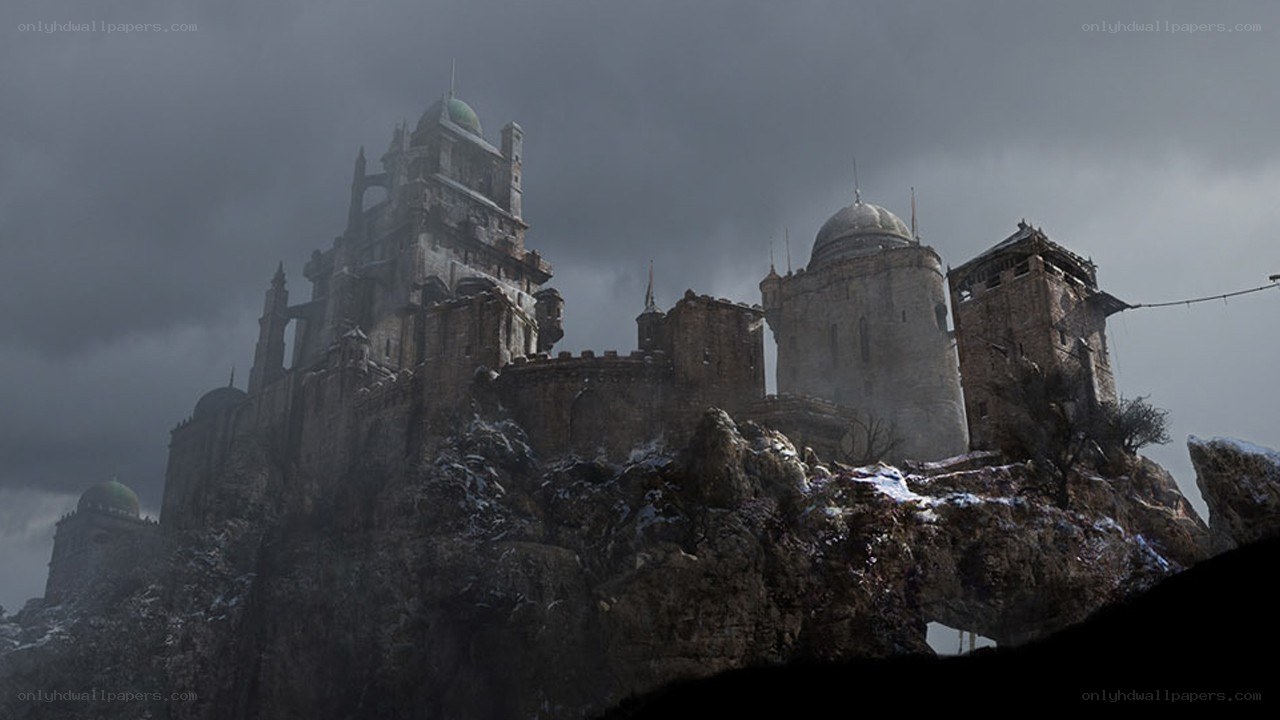 ancient castle on a rocky cliff