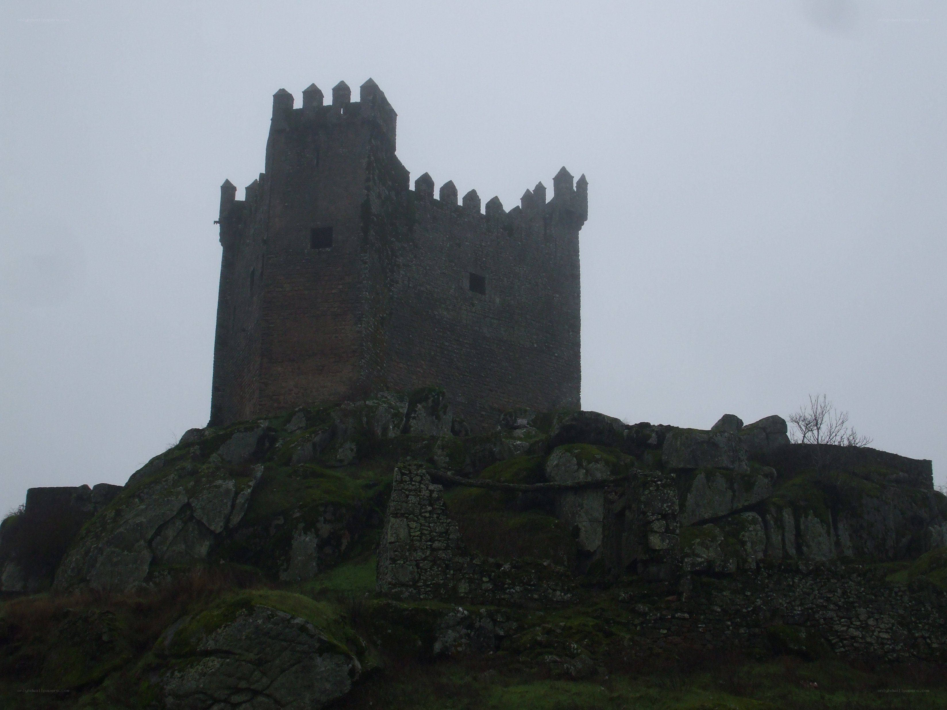 ancient castle on a rocky hill
