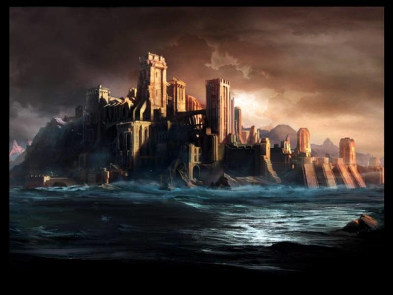 ancient castle on a rocky island